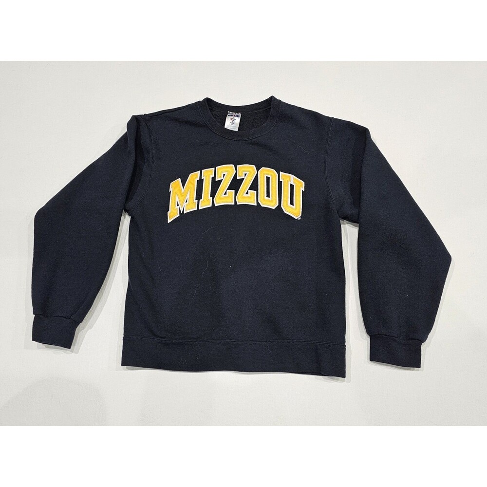 Vintage Mizzou Sweatshirt Small Black Missouri University Jerzees Sewn Letters